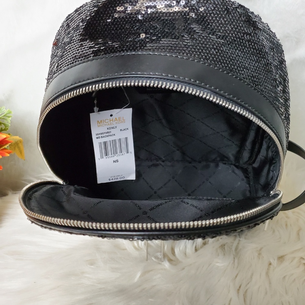 💥SALE💥 MICHAEL KORS KENLY MEDIUM SEQUIN BACKPACK - Picture 6 of 6